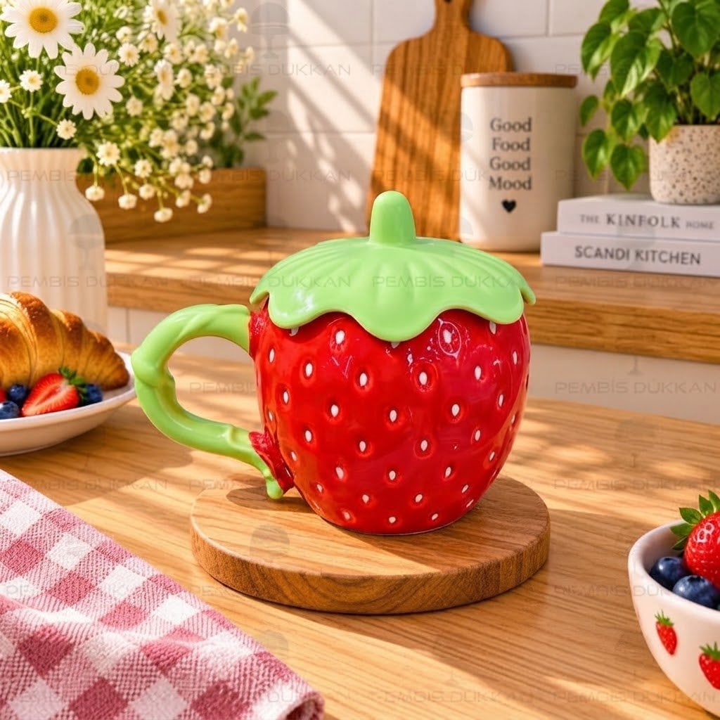 Kupa Kapaklı Seramik Berry