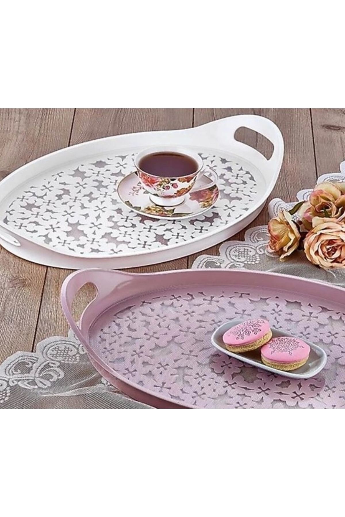 Dmr 1288 Tepsi Yonca Desenli Küçük 39,8x25,6x5,9 Cm