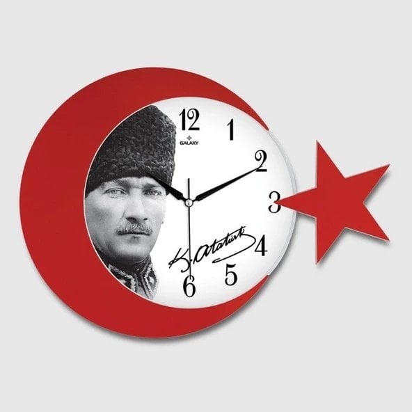 Duvar Saati Ay Yıldız Atatürk
