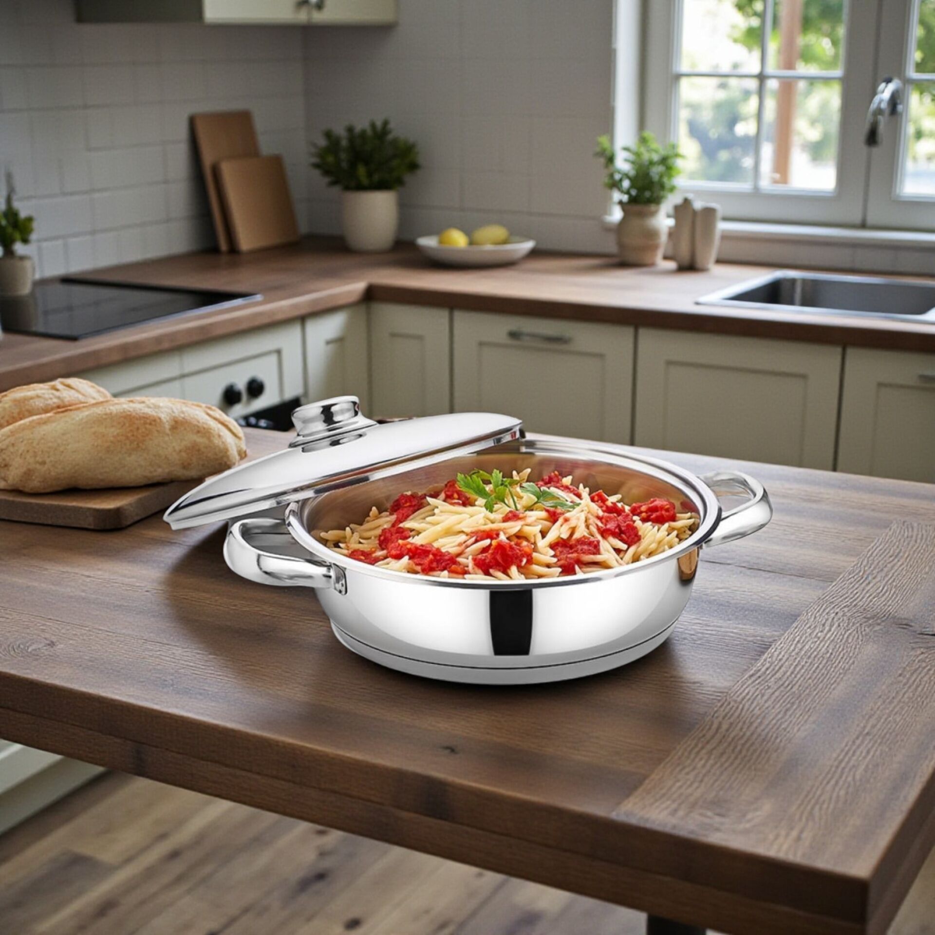 Gülsan MG 22 Mega 22X7 cm Basık Tencere Çelik 2 Litre