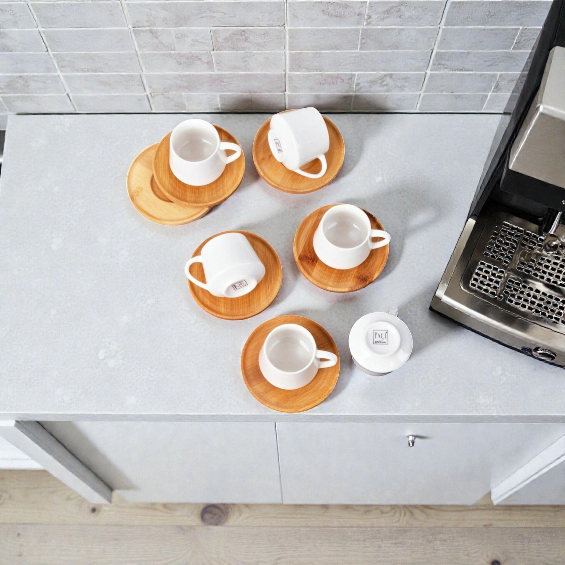 Cupa Home Kahve Fincan Takımı Bambu Tabaklı