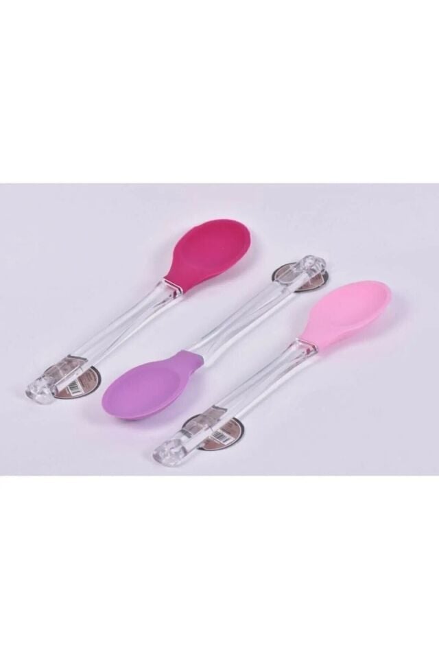 Silikon Yemek Kaşığı Pembe Mor 30 Cm Brns 51002
