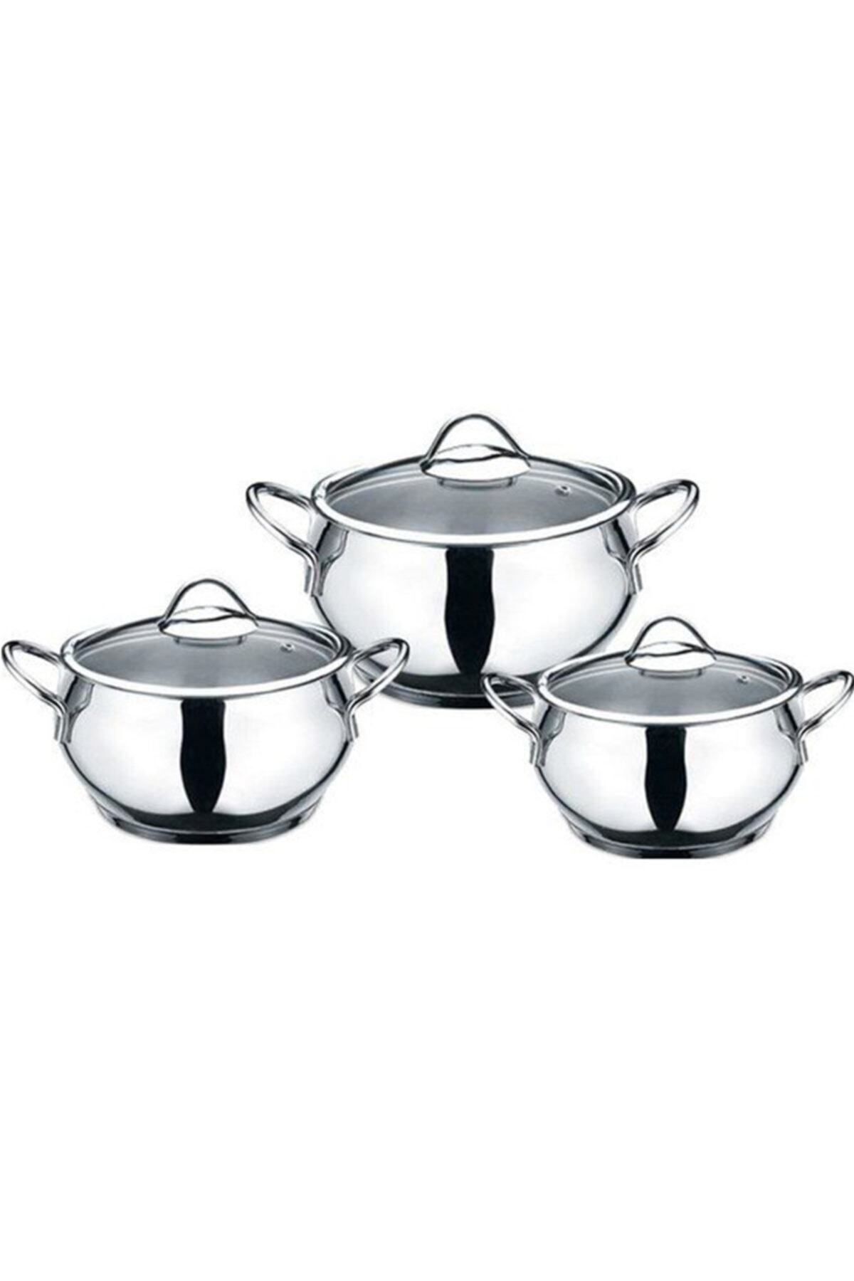 Elit 3lü Büyük Boy Çelik Güveç Seti