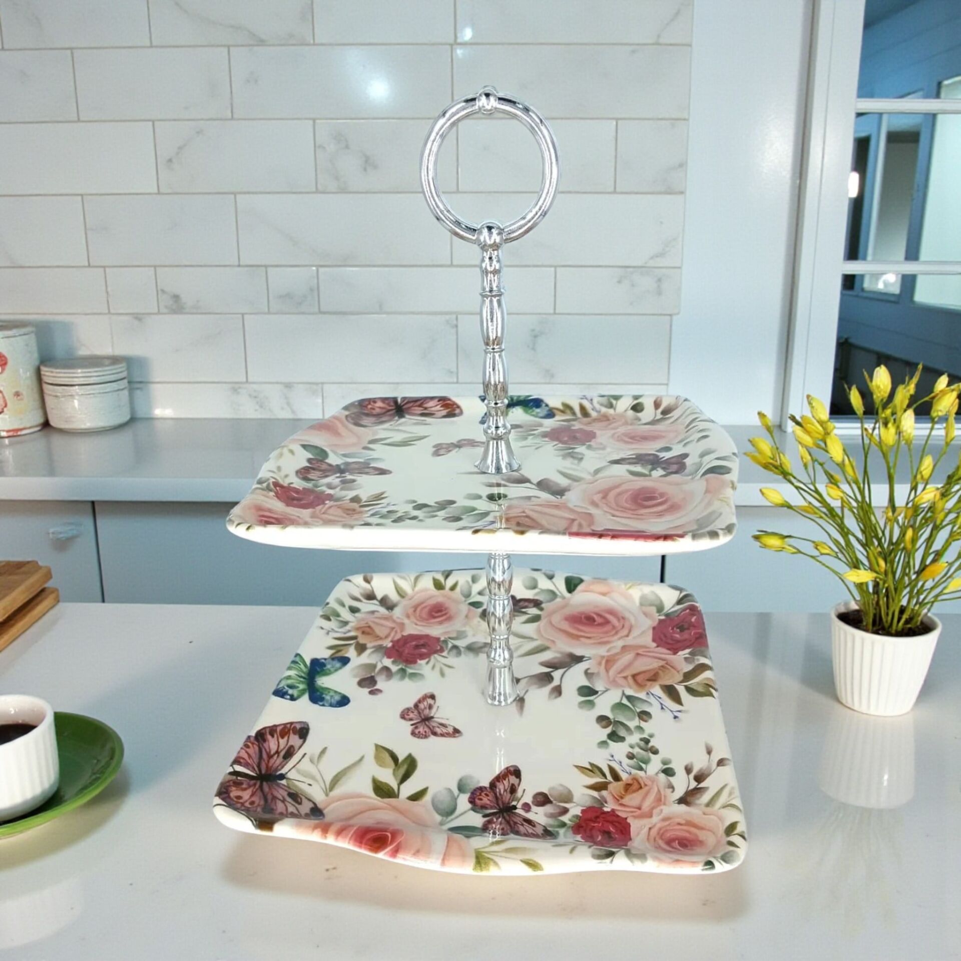 Yns 9901030 Kare Katlı Kurabiyelik/ Meyvelik 21*18 Cm