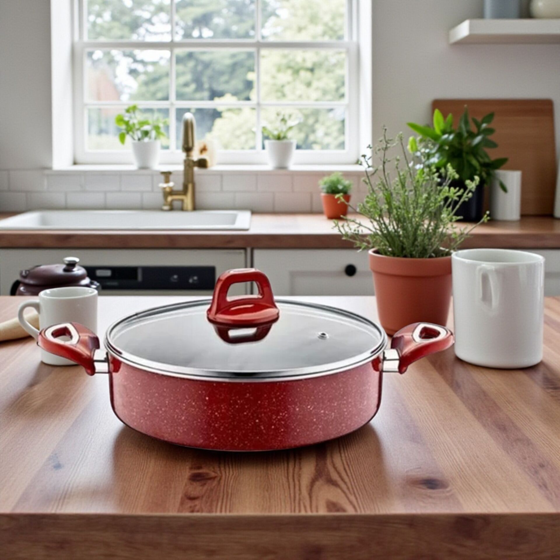 Kahraman KAH 3149 Kiremit Basık Tencere 24 Cm