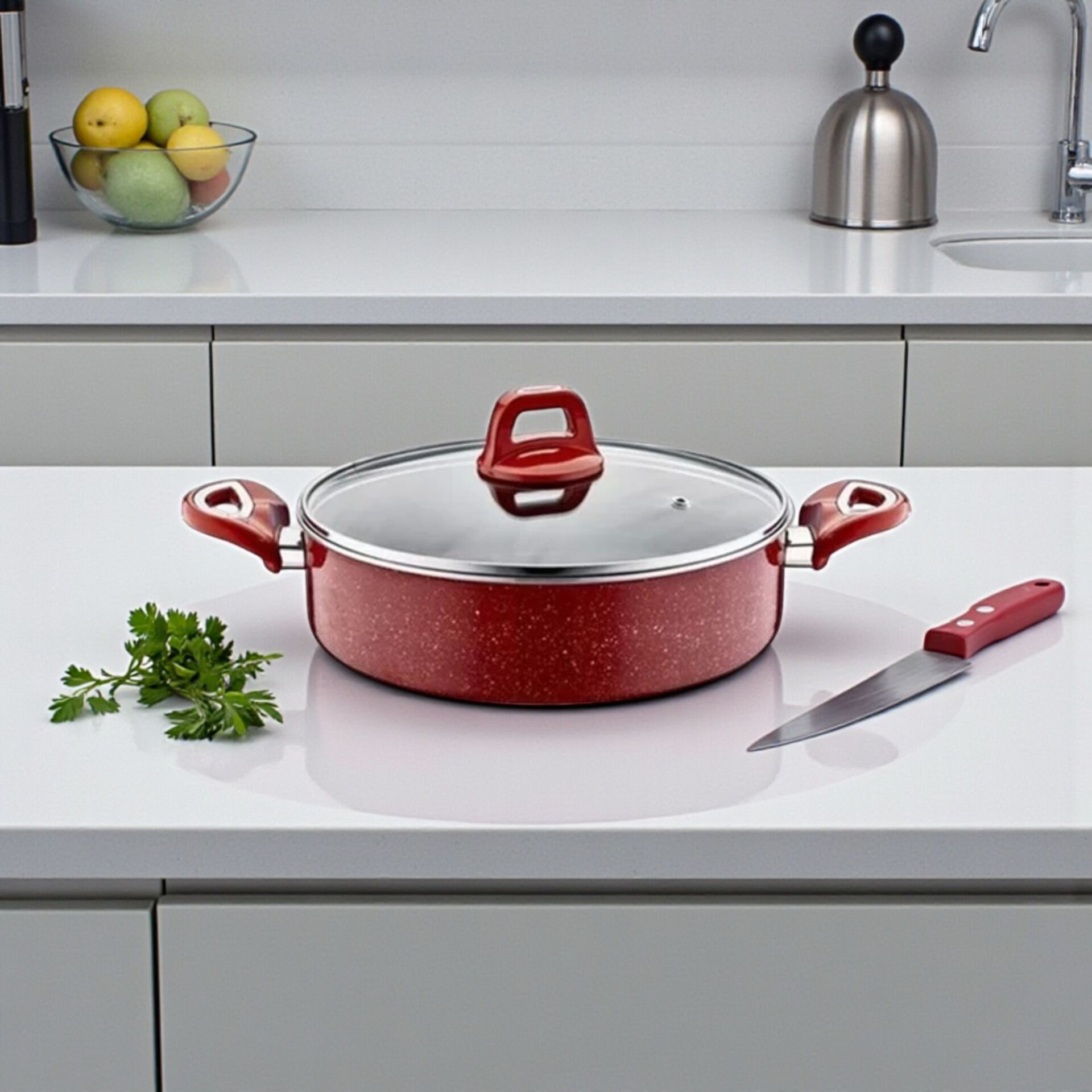 Kahraman KAH 3151 Kiremit Basık Tencere 28 cm