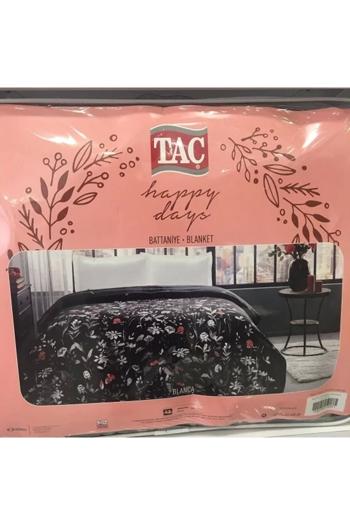 Teks Taç 6001 Battaniye Blanca Batt Çk Siyah Polyester