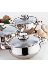 Mercan 6 Parça Çelik Tencere Takımı Cam Kapak Fma290223
