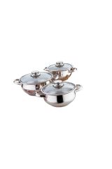 Mercan 6 Parça Çelik Tencere Takımı Cam Kapak Fma290223