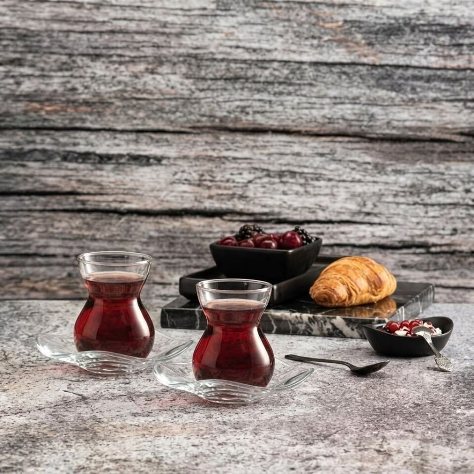 Çay Seti Dantel Sade 6'LI