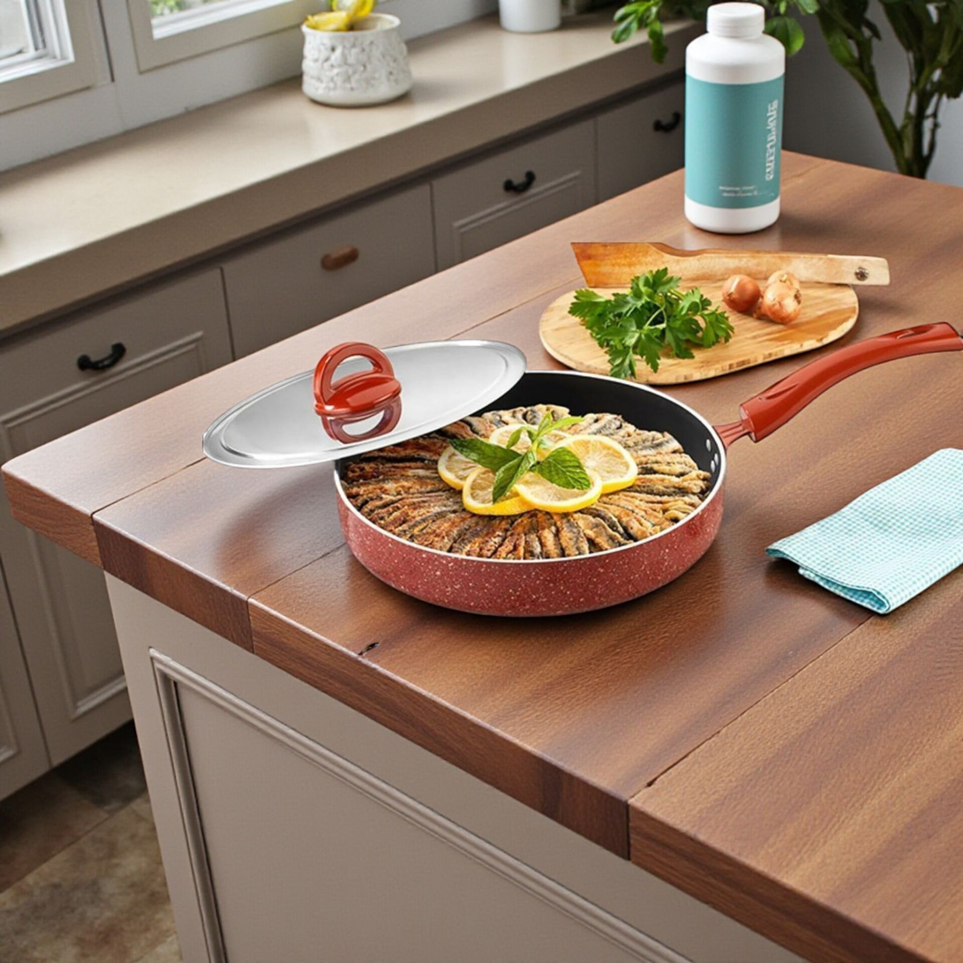 Kiremit Teflon Balık Tava 34 Cm