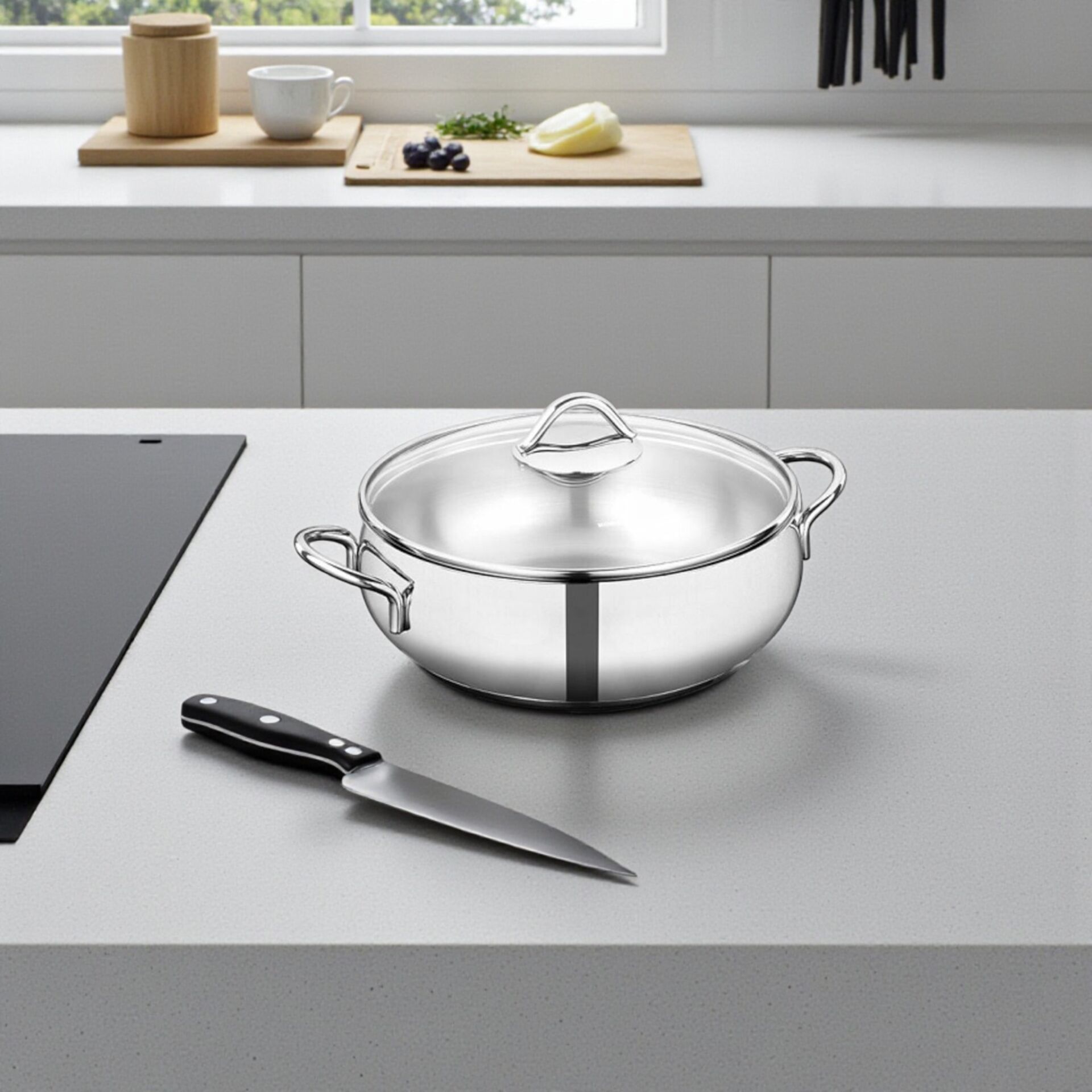 Korkmaz KOR A1077 Tombik Kısa Çelik Tencere 24x8 cm 3,6 Litre