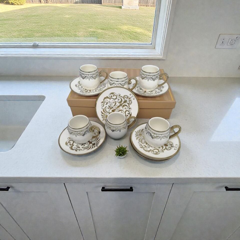 ŞNR 101833 Kahve Fincanı Adel 6'Lı