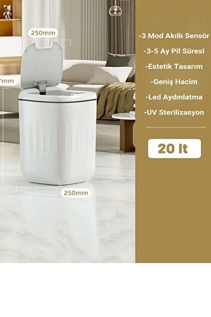 BAYSA BYS 1620 Sensörlü Çöp Kovası 20 LT