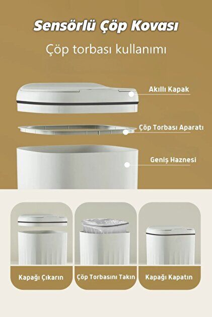BAYSA BYS 1620 Sensörlü Çöp Kovası 20 LT