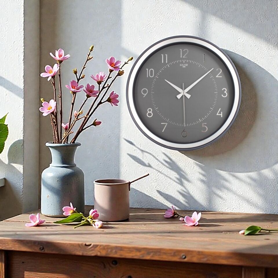 AYPAŞ AYP 1975-FG Duvar Saati Füme Gri Çerçeve