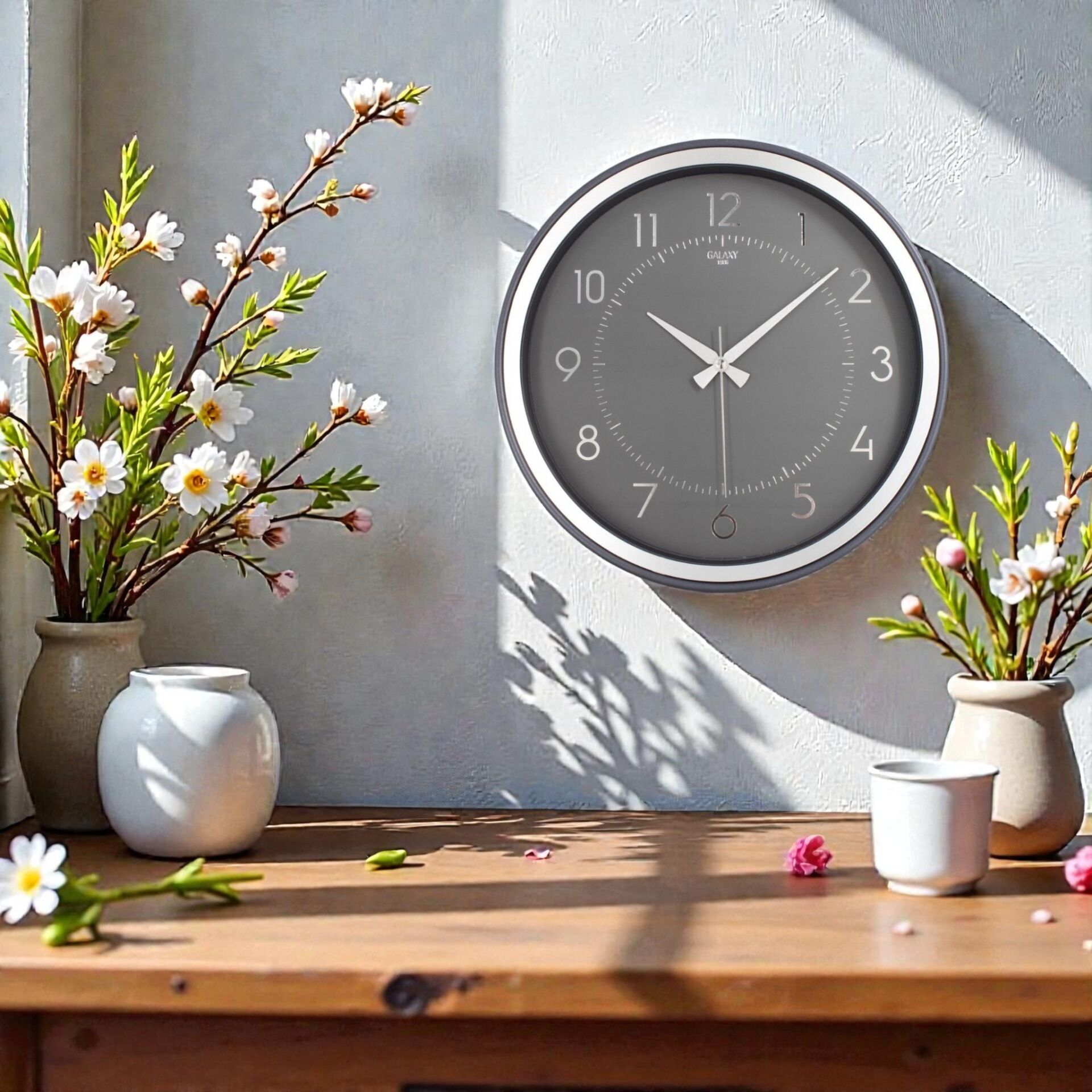 AYPAŞ AYP 1975-FG Duvar Saati Füme Gri Çerçeve