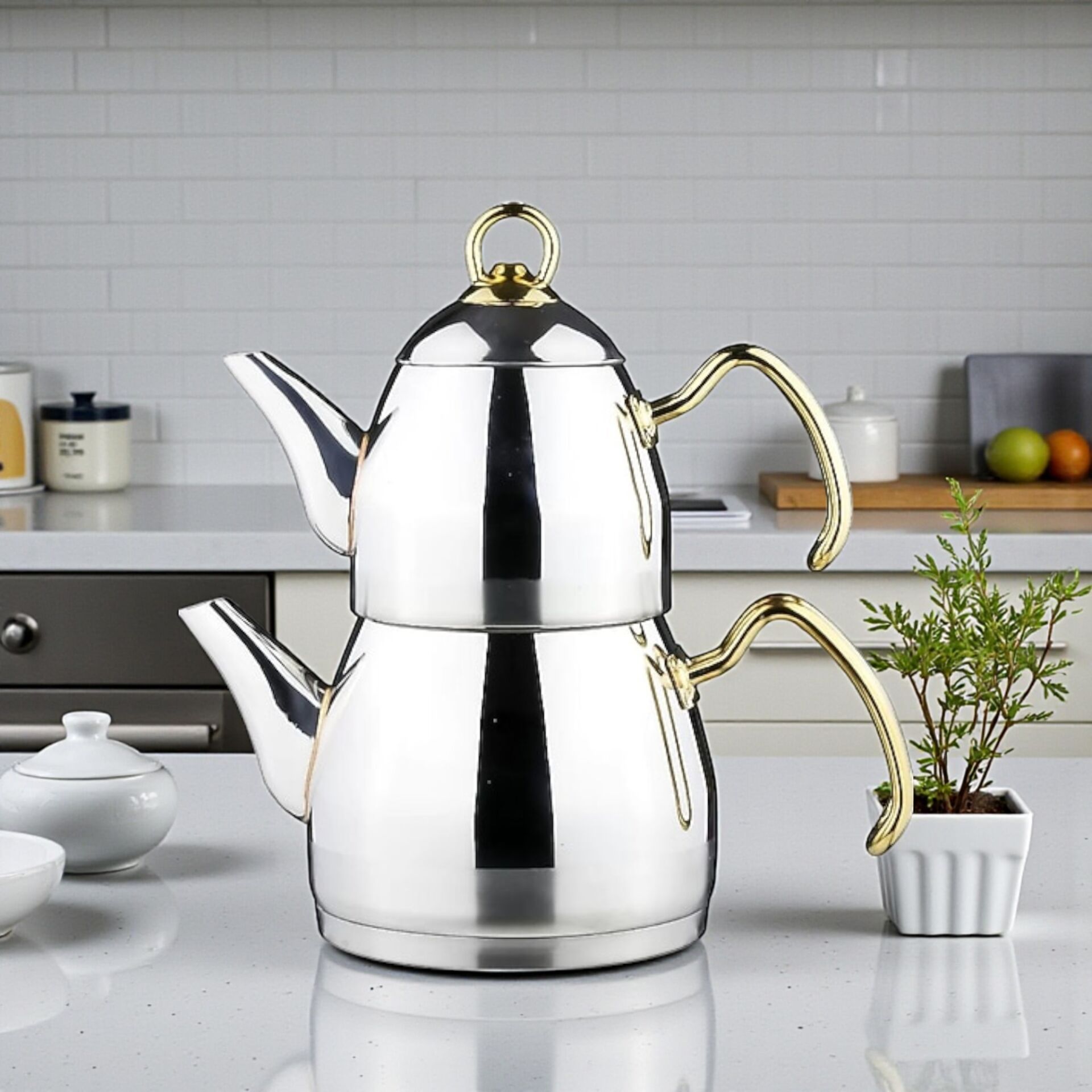 Roma Gold Line Orta Boy Çaydanlık Takımı