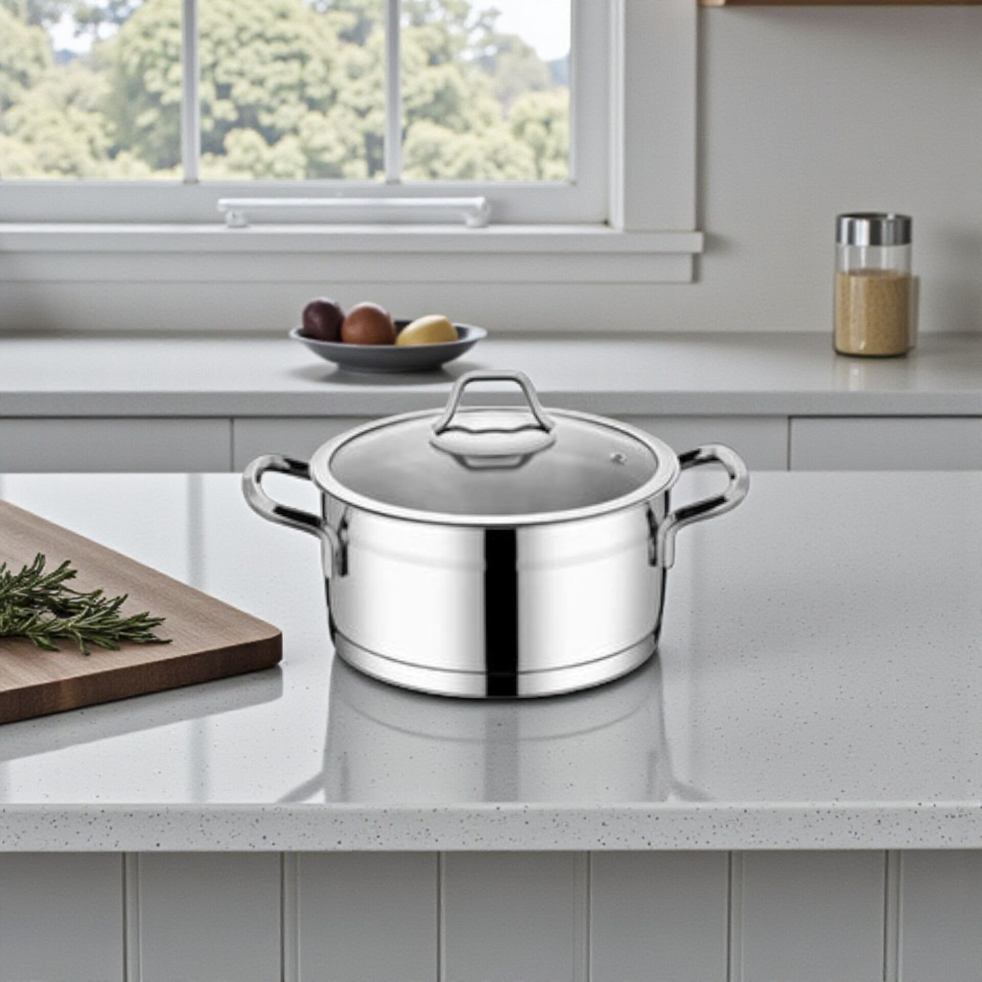 Gri Sırma Derin Tencere 20 cm