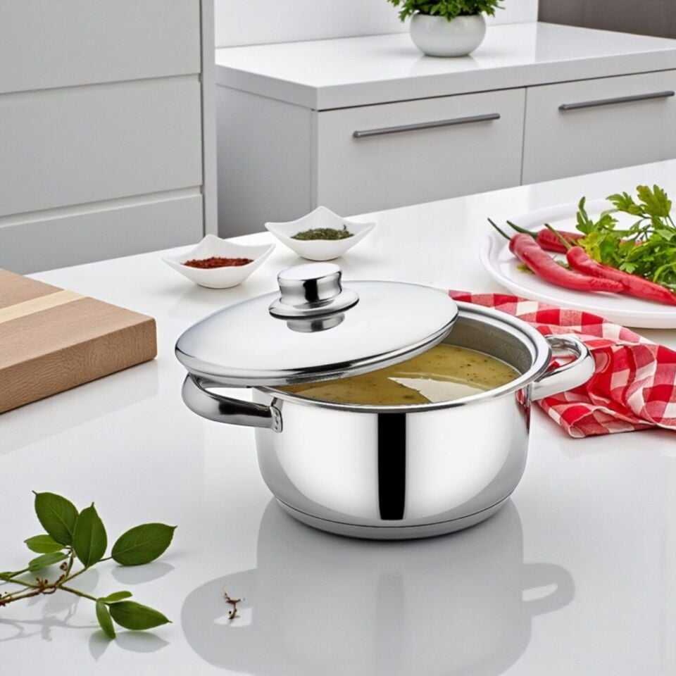 Mg 22 Mega Derin Çelik Tencere 4 Litre 22x12 Cm