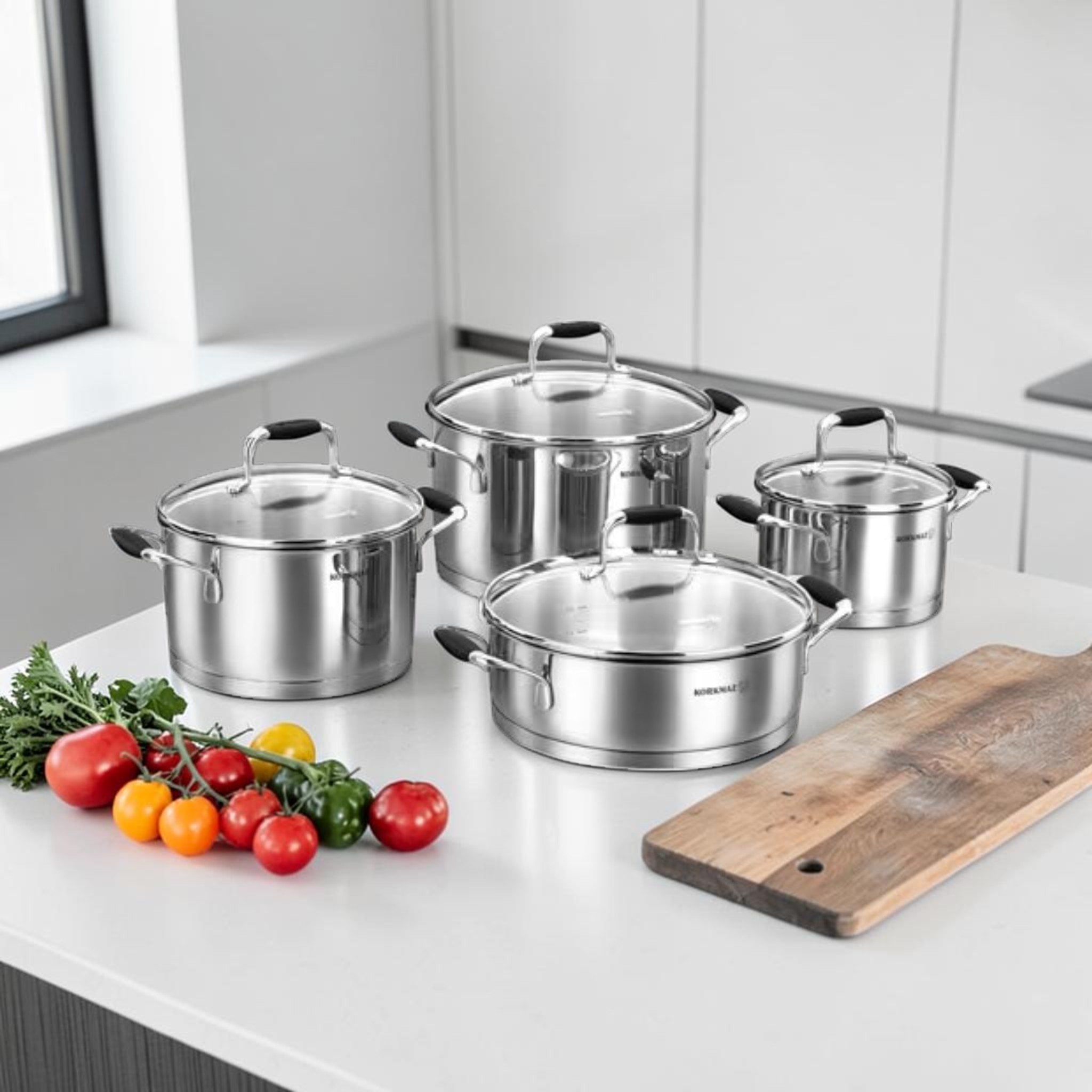 TENCERE SET FLORA 8 PRÇ. SİYAH
