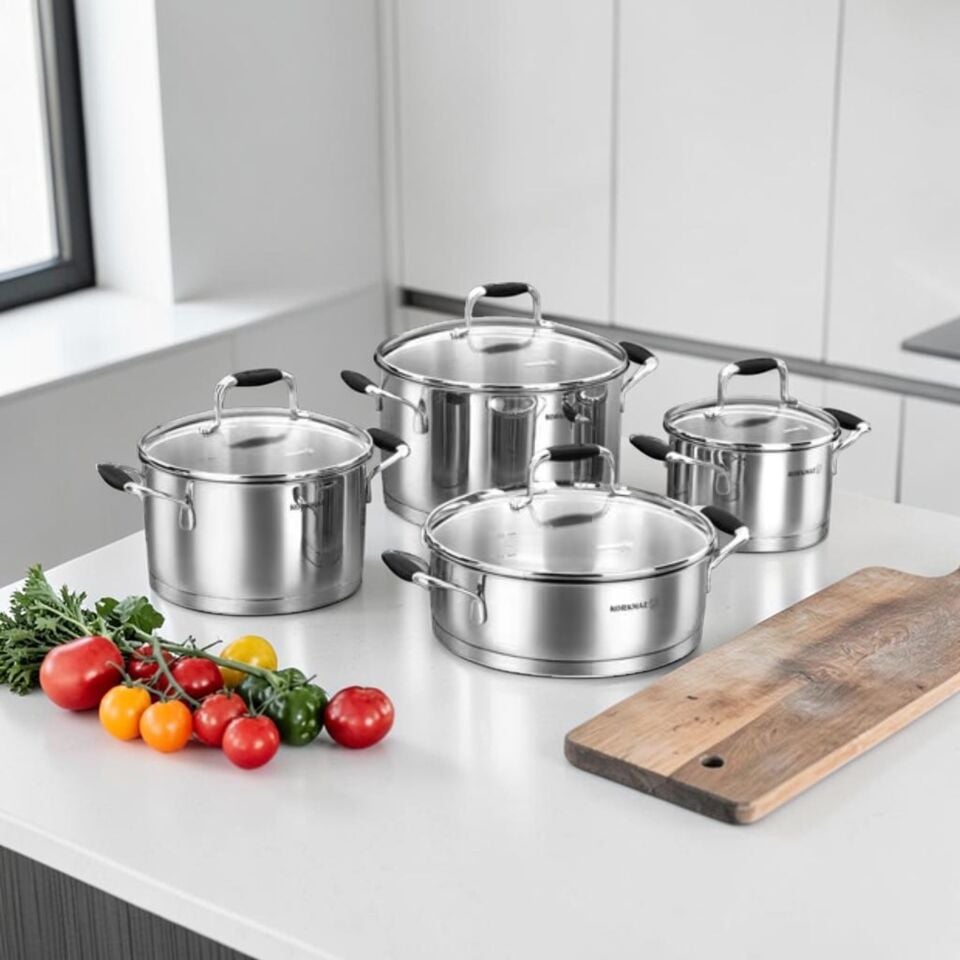 TENCERE SET FLORA 8 PRÇ. SİYAH