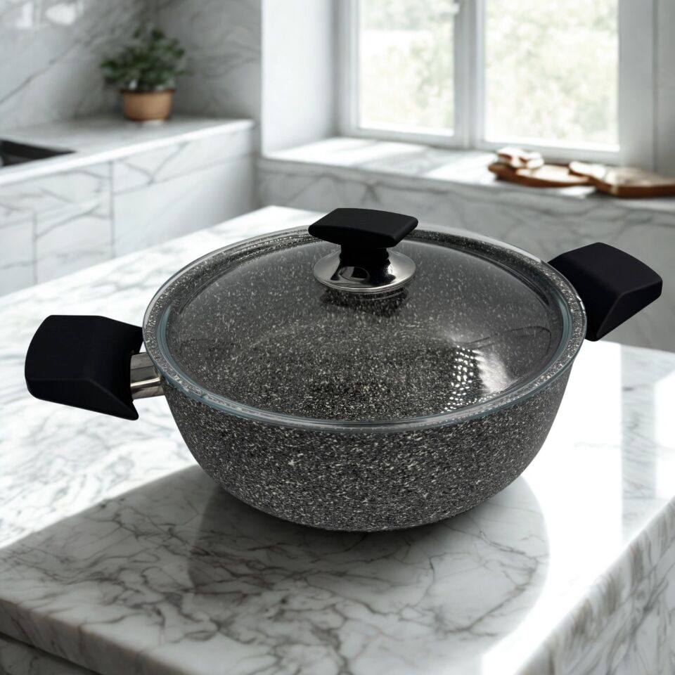 VİVALDİ Granit Basık Tencere 24 cm