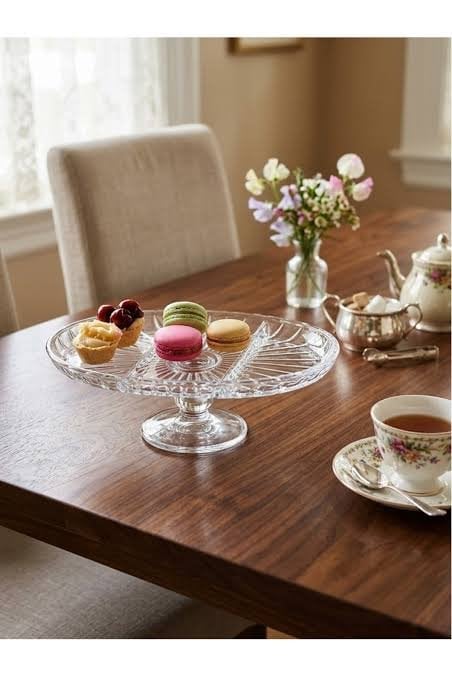 PAŞABAHÇE SERVİS TABAĞI AYAKLI ELEGANT OVAL BÖLMELİ