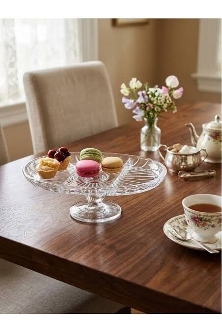 PAŞABAHÇE SERVİS TABAĞI AYAKLI ELEGANT OVAL BÖLMELİ