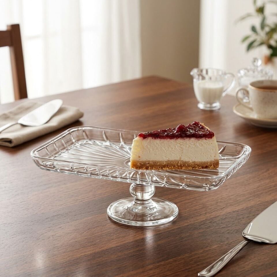 PAŞABAHÇE SERVİS TABAĞI AYAKLI ELEGANT DİKDÖRTGEN