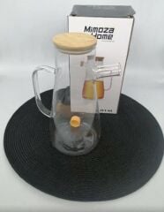 MMZ 264 YAĞDANLIK CAM BAMBU KAPAK 900 ML 1X24