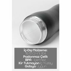Penguen PNG 0714 Komple Paslanmaz Çelik Matara Pipetli Mat Renk Spor Matarası Suluğu 750 ML
